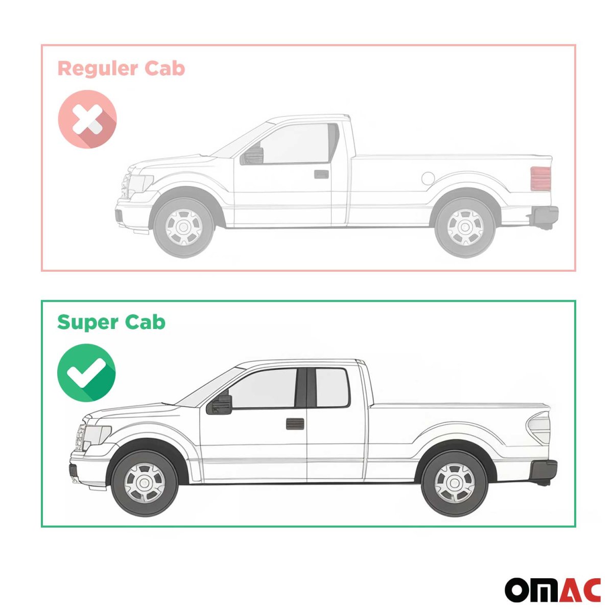 Ford F-150 Side Steps - Omac - FABA Aluminium (203) - Black - '04-'14